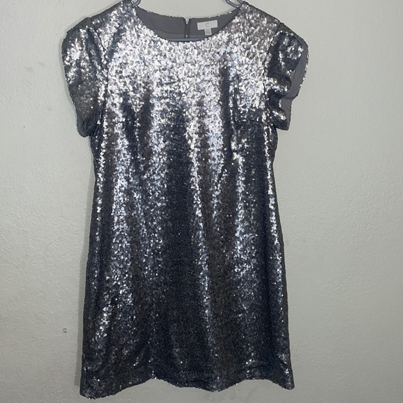 Charming Charlie Dresses & Skirts - Charming Charlie Women’s Silver Pewter Sequin Shift Dress Size Medium
